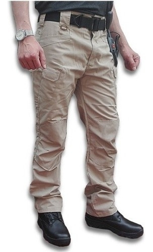 Pantalon Hombre Modelo Cargo Militar Ripstop Urbano/citrino