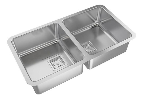 Bacha Cocina Doble Johnson Quadra Q76 77,5x43,5x17,5cm Color Pulido Standard Brillante