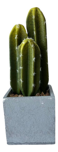 Vaso Com 3 Cactos De Xique-xique Artificial 10x29 Cm