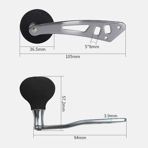 Imagen 3 de 4 de Manija De Fuerza Aluminio Caster Multimarca Para Reel Pesca