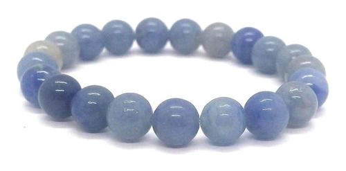 Pulseira Esferas De Quartzo Azul Pedra Da Meditação E Chakra