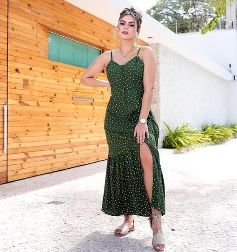 Vestido Midi com Bojo Alça Regulável