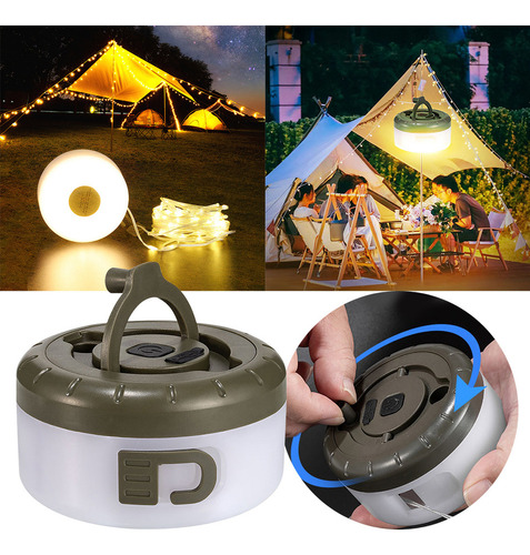 Cadena De Luces Led For Acampar, Impermeable, Colgante, Par