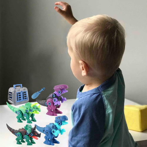 4x Dinosaur Toys Combinación De Tuercas De Tornillo Para