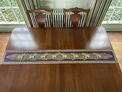 Runner De Mesa Elefante Tailandés - 76x9 Pulgadas - Amatista