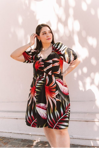 Vestidos Manga Corta Floreados Talles Grandes Y Especiales | Envío gratis Vestidos Manga Corta Floreados Talles Grandes Y Especiales | Envío gratis