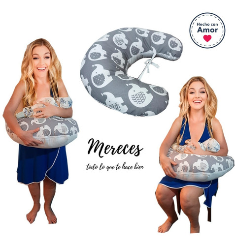Imagen 5 de 5 de Almohadon Almohada Amamantar Funda Con Cierre Y Tiras Ajuste