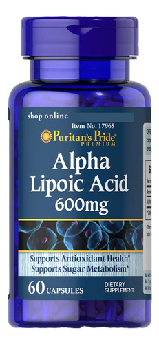 Acido Alfa Lipoico 600mg 60 Caps Puritans Pride / Yoursups