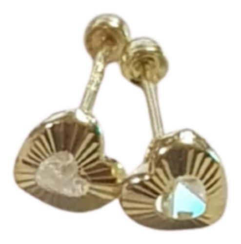 Broquel Oro 14k Corazón Diam 