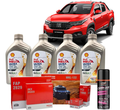 Kit Revisão Troca De Óleo 0w20 Argo Cronos Strada 1.3 2017.