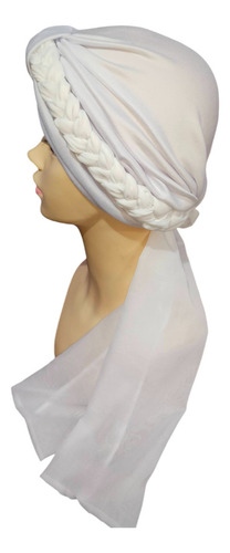 Turbante Oncológico Con Trenza Ajustable Tyamia Para Mujer Dama - Ideal Para Alopecia, Quimioterapia, Comodidad Y Estilo.