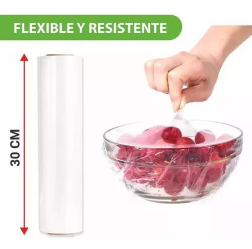 2 Rollo Papel Film Alusa Plástico Para Alimentos Cocina 20 M