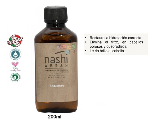Original Shampoo Nashi Argan 200ml Cuidado Capilar Peluqueri