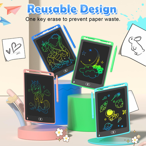 4 Tabletas Escritura Lcd Dibujo Colorida Niños Navidad