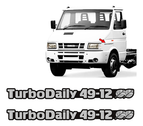 Par De Adesivos Turbo Daily 49-12 Iveco Lateral Refletivo