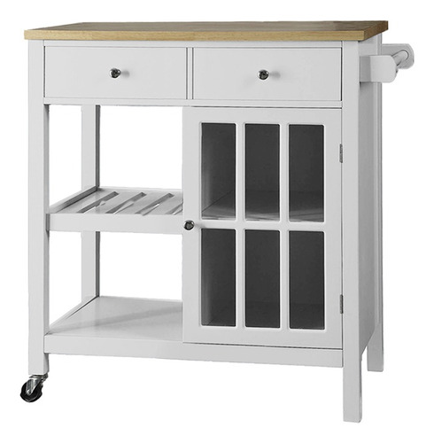 Mesa Servicio 2 Caj 2 Est Madera 85x43x89cm Blanco