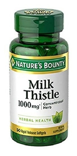 Milk Thistle 1000mg Concentrado Herbal 50 Softgels (usa)