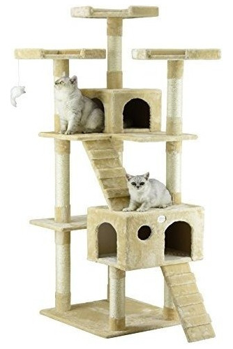 Go Pet Club 72 Tall Beige Cat Tree Furniture