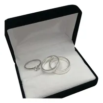 Comprar Alianzas Plata Anillos Compromiso Juego Completo Cinta