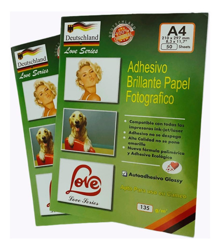 Pack Fotografico Adhesivo 135 G A4 Brillante 100 Hojas