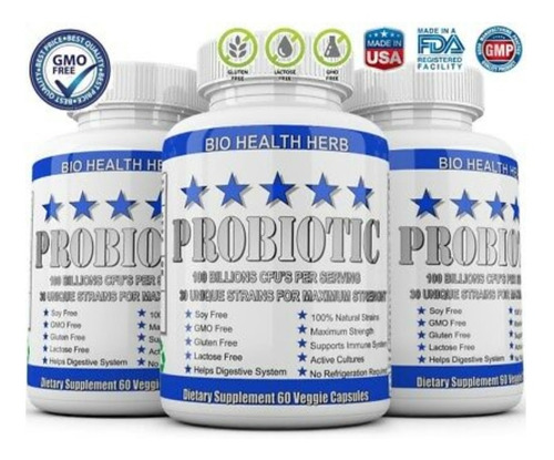 Probiotico Premium 100 Billiones Cfus Gmo Usa