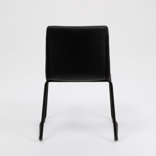 Imagen 2 de 8 de Silla De Comedor Tapizada Diseño Quina Base Negra Rossi