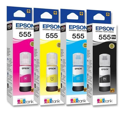 Pack X4 Tinta Epson 555 Original  L8160 / L8180