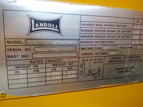 Imagen 5 de 5 de Montacargas Bendi/ Landoll Swing Reach 4000 Lb #134