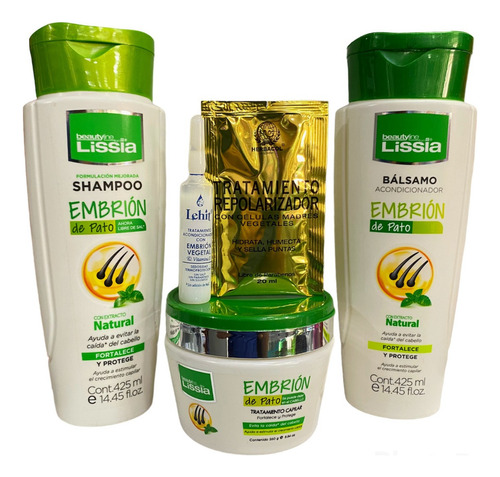  Kit Shampoo + Acondicionador + Tratamiento - Embrión De Pato