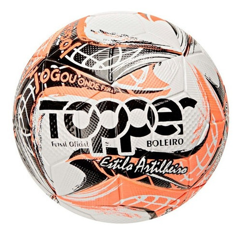 Bola Futsal 5154 Boleiro Topper Cor Vermelho Neon/Preto