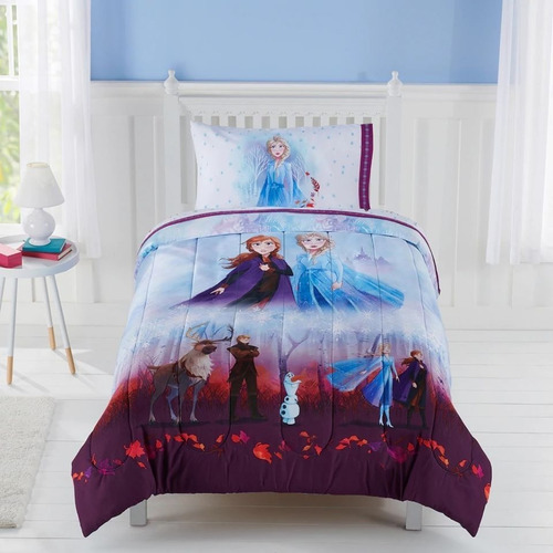 Juego De Edredon 1 1/2 Plazas Completo Frozen 2 Para Niñas