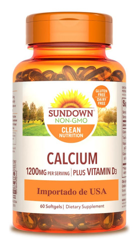 Calcium + D3 Sundown Naturals  1200mg X 60 Capsulas