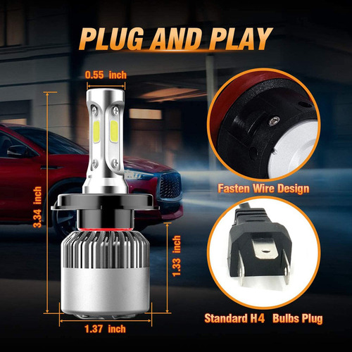 Focos Led Para Moto Bajaj Pulsar Rs 200 Alto/bajo 12000lm