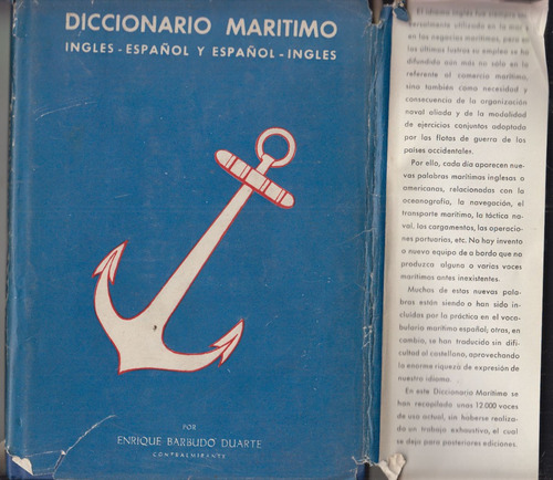 1965 Diccionario Maritimo Ingles Español De Enrique Barbudo 