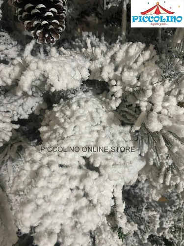 Imagen 3 de 3 de Árbol De Navidad 2.40mt Con Nieve Y Luces Led Premium Blanco