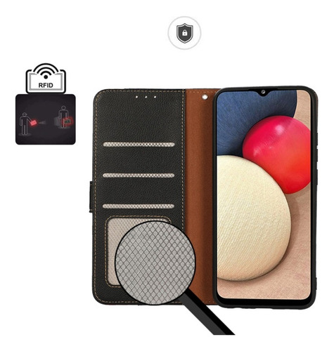 Funda De Cuero Antirrobo Con Rfid Para Xiaomi, Duradero