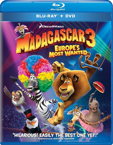 Madagascar 3 Tres Los Fugitivos Pelicula Blu-ray + Dvd