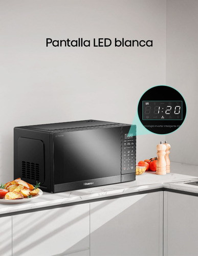 Horno Microondas Grill Inverter Hisense 1.6 Negro Espejo