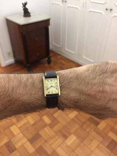 Cartier Modelo Tank Prata Espessurado A Ouro Vermeil