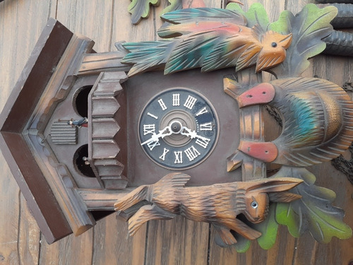 Imagen 3 de 10 de Jt Antiguo Reloj De Pared Cucu Aleman Raro Decorativo