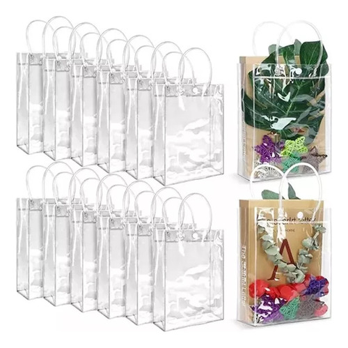 30 Bolsa Transparente, Sacola De Presente, 17.5x17.5x9.5