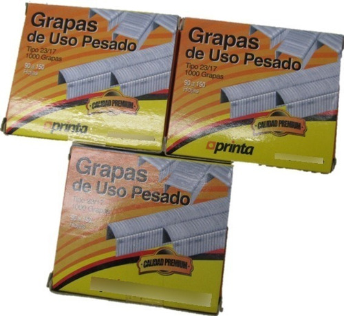 Grapas De Uso Pesado 23/17 Aprinta ( Pack De 3 Cajas)