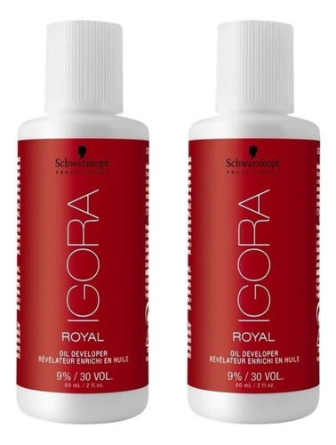 Kit C/ 2 Loção Ativadora Schwarzkopf Igora Royal Ox 30 Volum