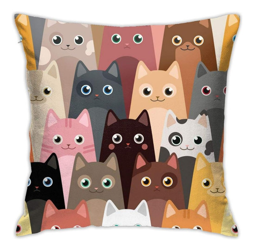 Fundas De Almohada De Gatos Lindos De Dibujos Animados Color