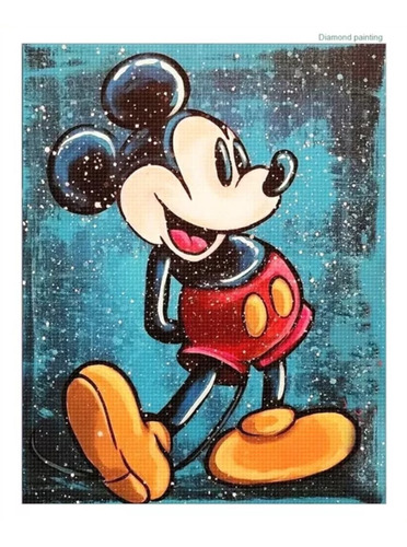 Pintura Com Diamantes - Diy 5d Strass - Mickey 4 - 40x50 Cm