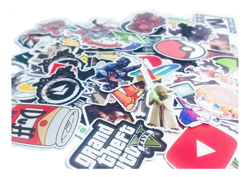 Set 100 Stickers Calcomanias Random Skate/logo/juegos/azar