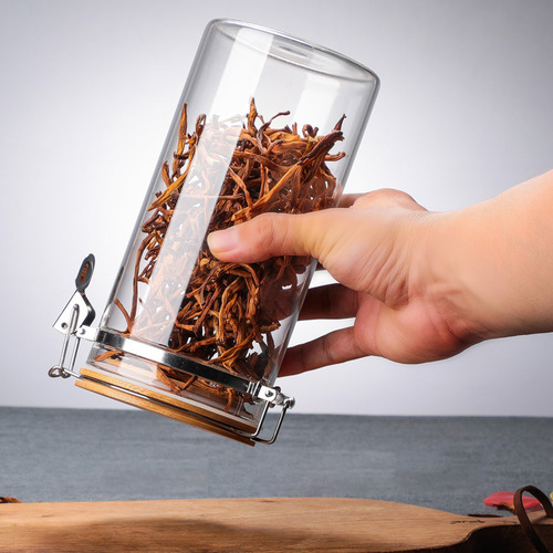 Recipiente Organizador Cristal Hermetico Bambu 1900ml 1 Pz