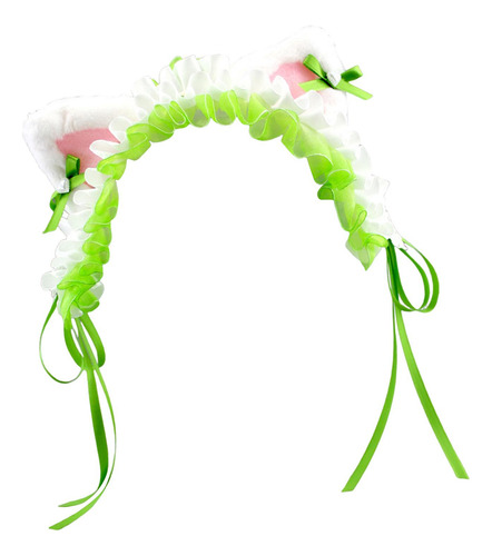 Diadema Con Orejas De Y Lazo, Decoración Para Verde