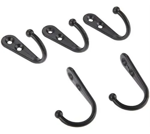 Yetaha Ganchos De Pared Negros Con 10 Tornillos, Gancho Para