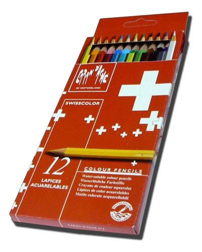 Lapices Acuarelable Caran Dache Swisscolor Caja Carton X 12
